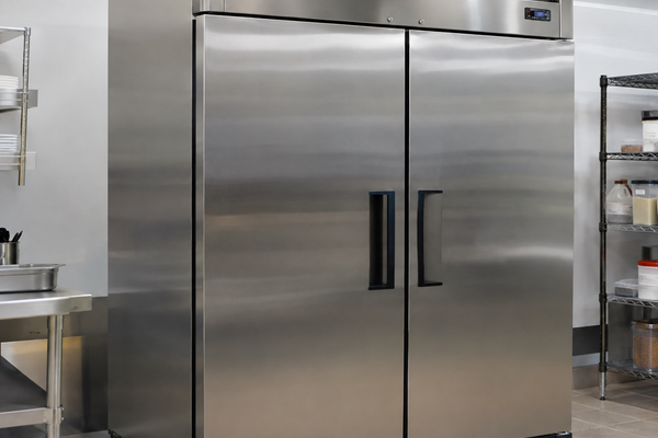 Commercial refrigeration equipment in restaurant kitchen